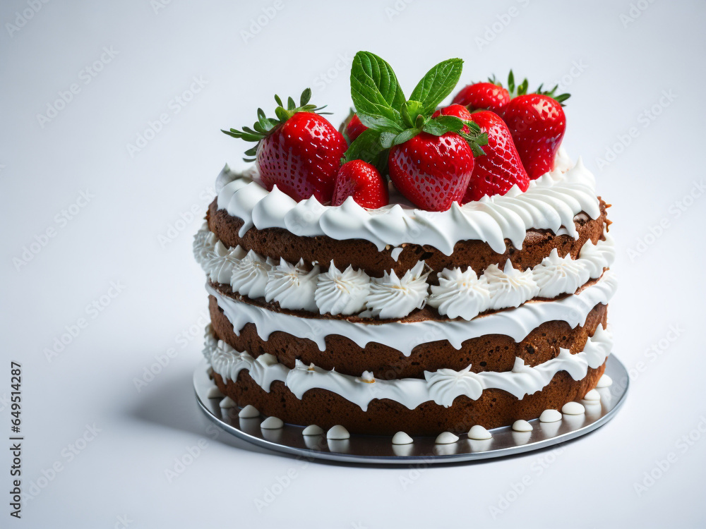 chocolate cake with strawberries chocolate cake with strawberries