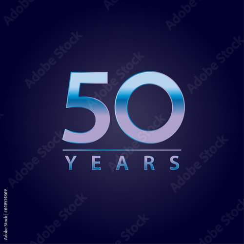 50 years symbol blue and pink gradient for celebration events, anniversary, commemorative date. fifty years logo