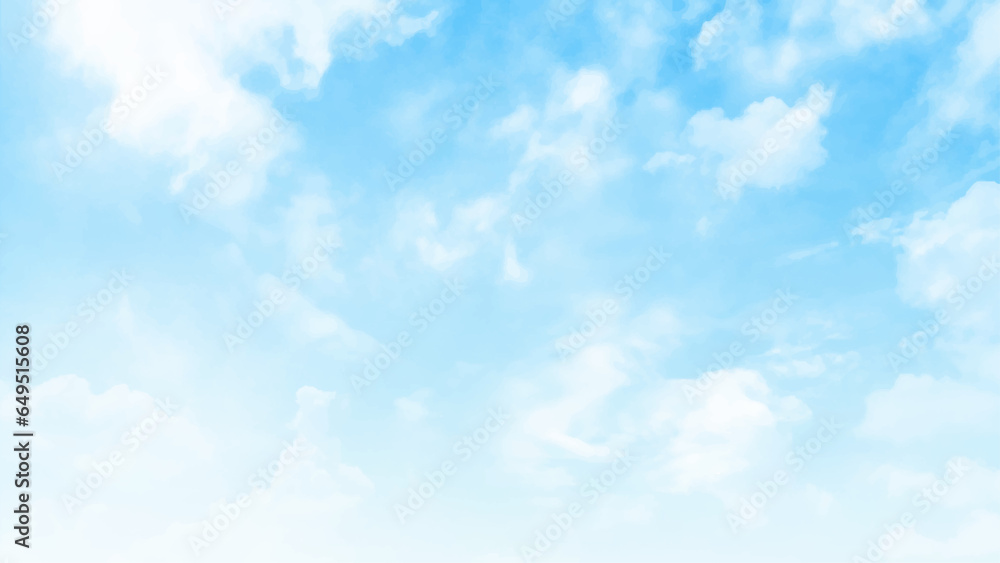Fantastic soft white clouds against blue sky. Blue sky background and white clouds soft focus. Vector illustrator. Fantastic soft white clouds against blue sky. Blue sky background and white clouds soft focus. Vector illustrator.