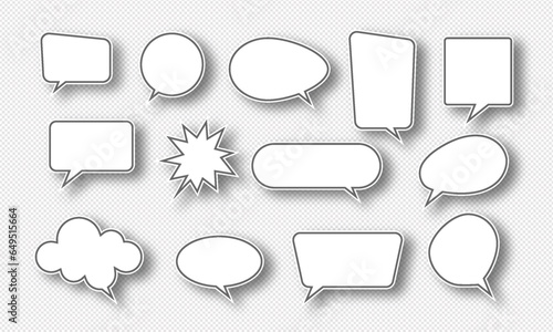 Speech bubbles with shadow collection. illustrator vector