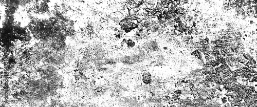 Wall fragment with scratches and cracks, white background on cement floor texture, monochrome texture composed of irregular graphic elements, Vector grunge texture.