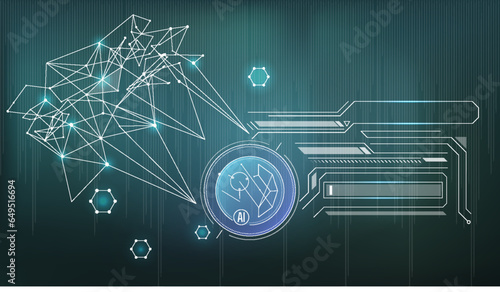 Vector infographics about the discovery of new technologies related to AI.