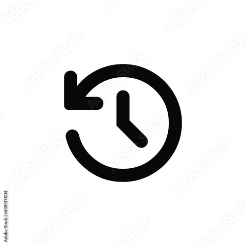 history icon, black icon, white background, element for design, vector