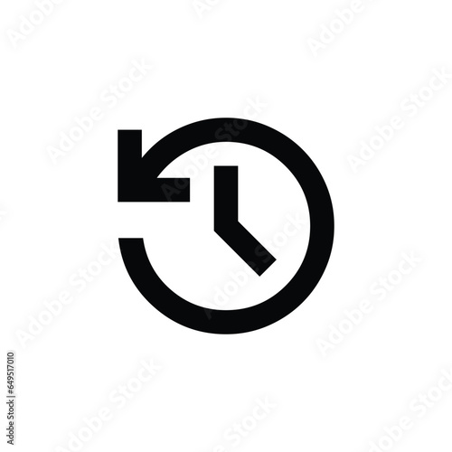 history icon, black icon, white background, element for design, vector