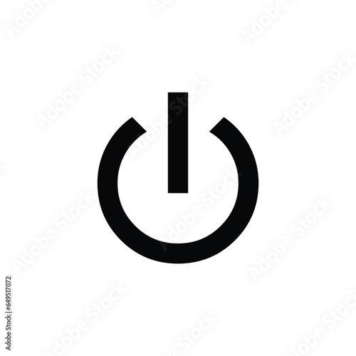 power icon, element for design, white backgorund, technology, black icon