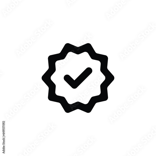 verif icon, black icon, element for design, vector illustration, white background