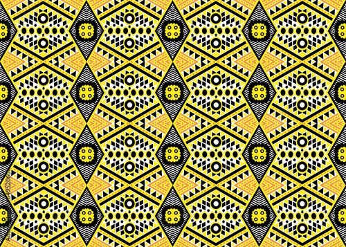 Various fabric patterns, yellow and black