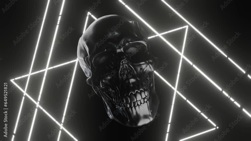 Flashing 3D Skull Background, VJ Loop