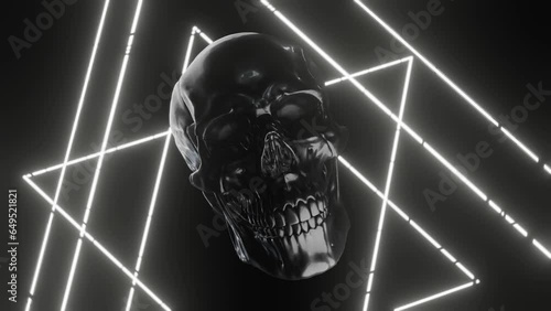 Flashing 3D Skull Background, VJ Loop