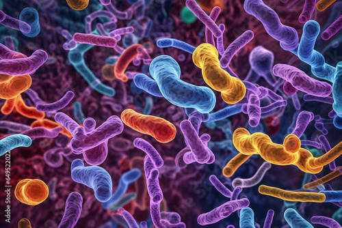 microscopic bacteria and lactobacillus photo
