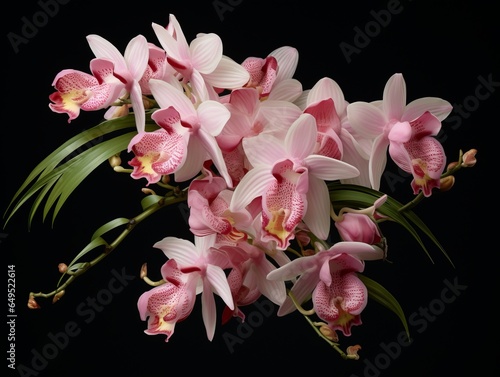 Orchids close up, Thai orchids.cymbidium hybrid orchid flower on black background