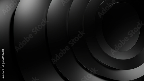 Green and gray background. Motion. Ovals and squares made like a tunnel in the same style rotating in a circle in 3d format.