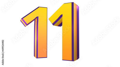 Free Download Yellow  3d number 11 - GFXLoad