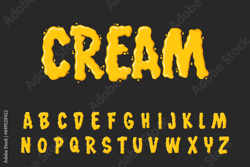 Alphabet Cheese Creamer Yellow Liquid Vector