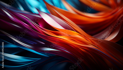 Abstract backdrop with vibrant colors, smooth wave pattern, and shiny decoration generated by AI