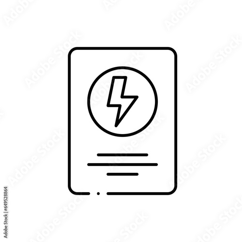 High voltage safety icon with black outline. electricity, power, energy, electric, industrial, voltage, industry. Vector illustration