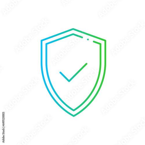 Safety safety icon with blue and green gradient outline. safety, protection, health, work, industry, security, worker. Vector illustration