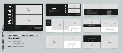Wide portfolio architectural portfolio booklet layout template design