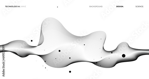 Vector abstract wavy lines flowing dynamic isolated on white background for concept of AI technology  digital  communication  5G  science  music 