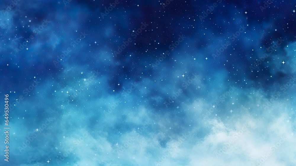 Fototapeta premium Blue watercolor space background Illustration paint