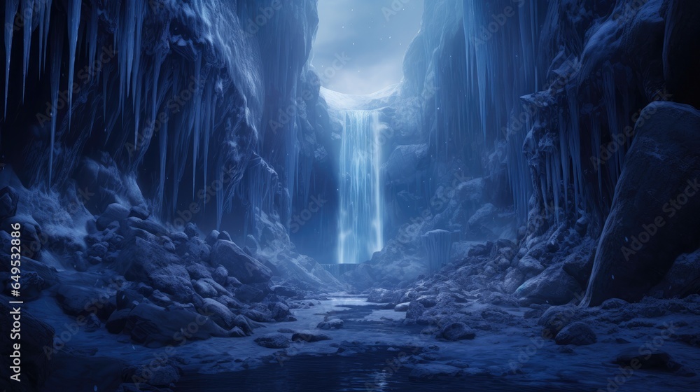 frozen waterfall landscape