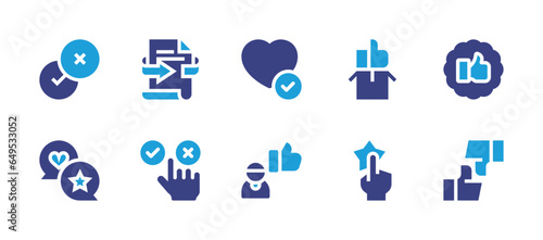 Feedback icon set. Duotone color. Vector illustration. Containing customer satisfaction, feedback, like.