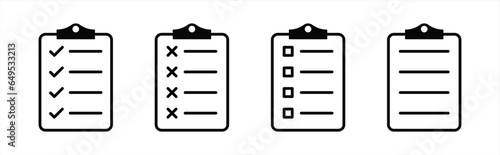 clipboard icon set. document, checklist icon symbol sign collections, vector illustration