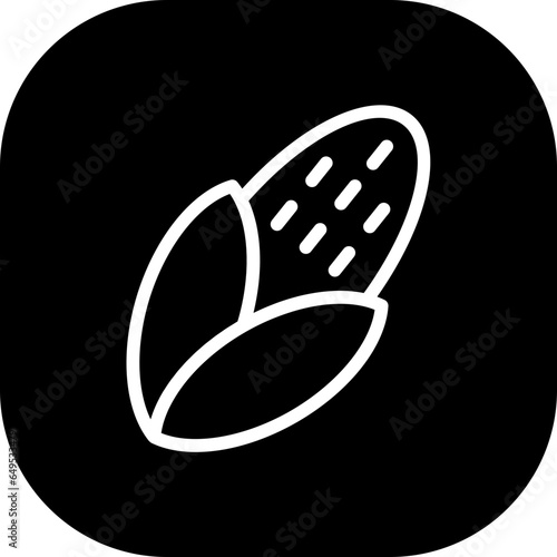 Corn farming icon with black filled line outline. corn, organic, agriculture, maize, natural, green, fresh. Vector illustration