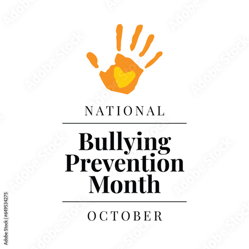 Flyers promoting National Bullying Prevention Month or associated events may be created using vector pictures regarding the month. design of a flyer, a celebration.