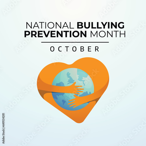 Flyers promoting National Bullying Prevention Month or associated events may be created using vector pictures regarding the month. design of a flyer, a celebration.