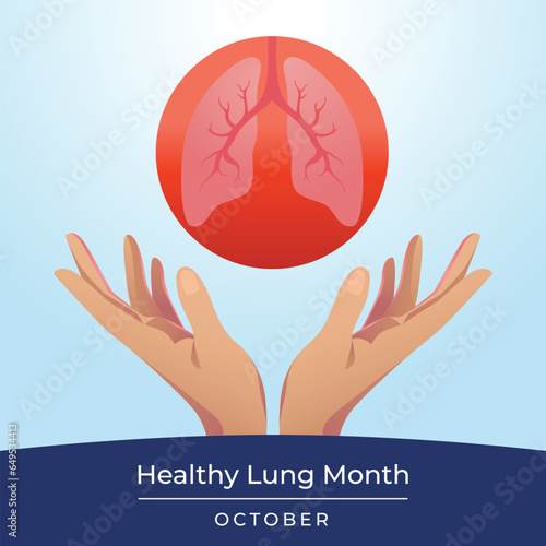 Flyers promoting Healthy Lung Month or associated events may be made using vector pictures regarding the month. design of a flyer, a celebration.