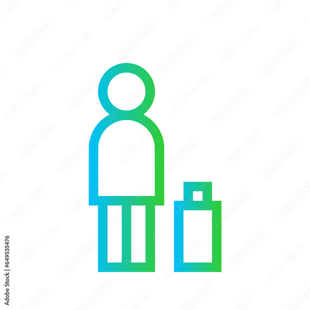 Client project management icon with blue and green gradient outline. client, business, meeting, customer, people, businessman, office. Vector illustration Client project management icon with blue and green gradient outline. client, business, meeting, customer, people, businessman, office. Vector illustration