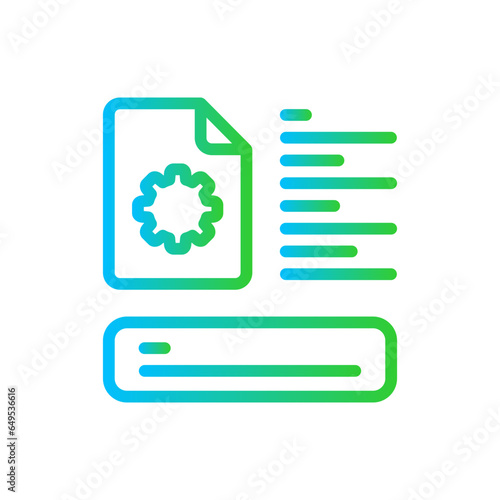 Project description project management icon with blue and green gradient outline. project, business, description, concept, management, development, report. Vector illustration