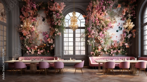 a seamless integration of edible flowers in interior decor  where their beauty and culinary versatility enhance the aesthetics and ambiance of living spaces