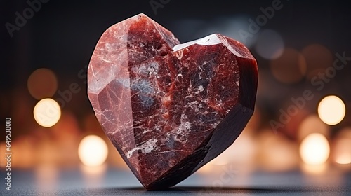 Diorite heart on isolated background, love and romance concept, banner