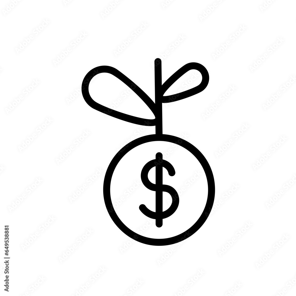 Investment personal growth icon with black outline. financial, growth, investment, profit, money, business, concept. Vector illustration Investment personal growth icon with black outline. financial, growth, investment, profit, money, business, concept. Vector illustration