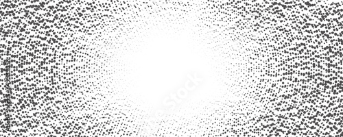Dotted background. Abstract halftone concentric pattern. Gradient mosaic radial texture. Vector