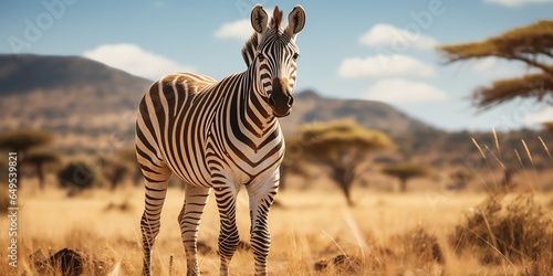 Close-up of zebra with copy space background
