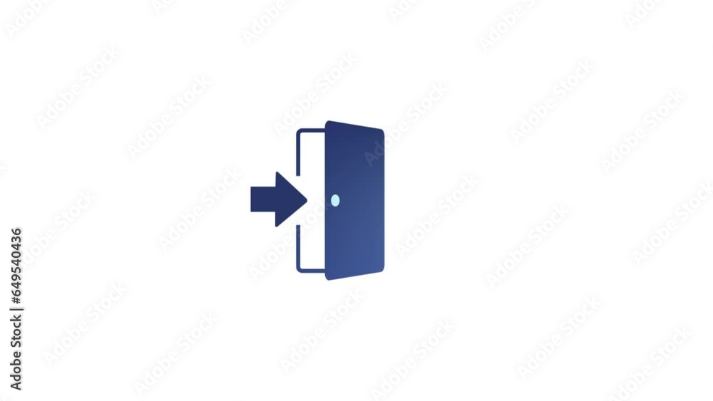 Door sign icon log in symbol. open door get in, get out icon animation. k1_1213 Door sign icon log in symbol. open door get in, get out icon animation. k1_1213