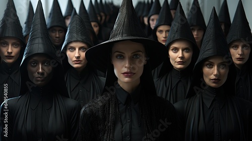 A group of witches in their black hats