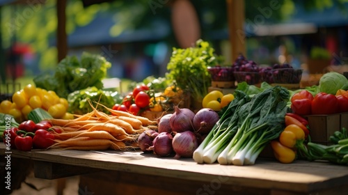 the essence of a vibrant farmers' market, with colorful produce and local artisans