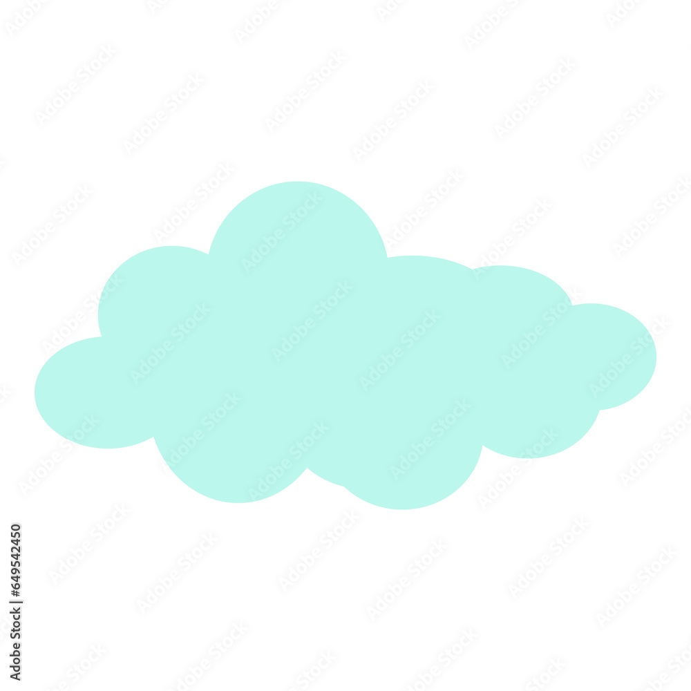 illustration of a blue cloud isolated by white background