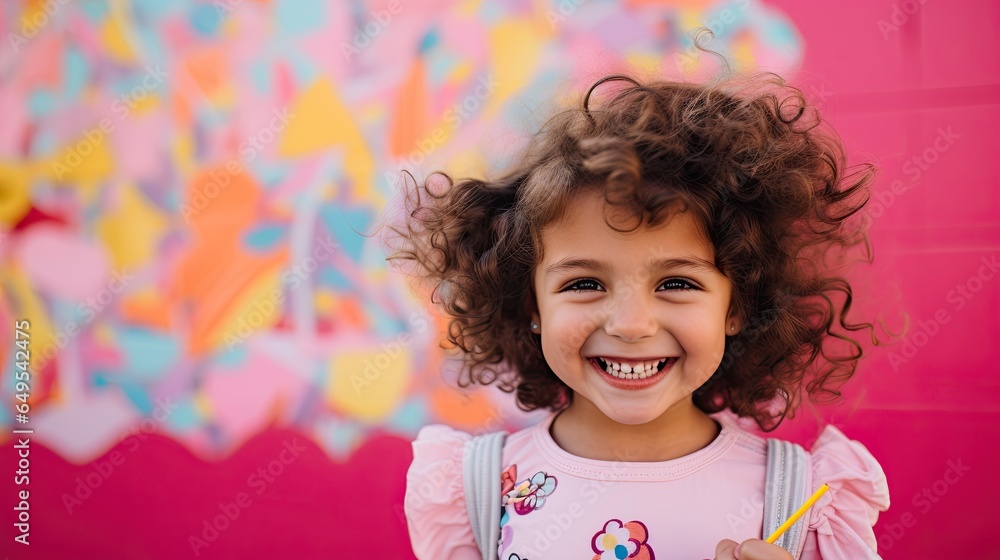 Portrait of a little girl with messy hair AI Generative Portrait of a little girl with messy hair AI Generative