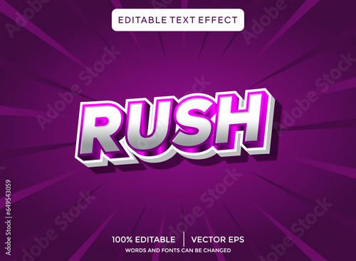 rush 3D text effect template