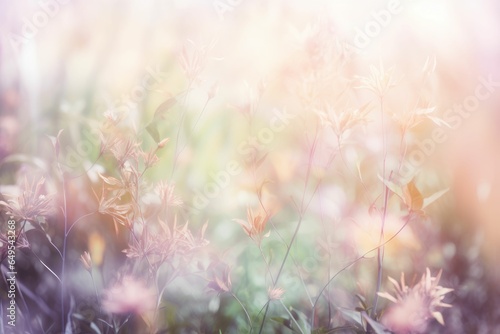 Field colorful blooming flower in pastel color for background Created with Generative AI technology. © Sakrapee Nopparat