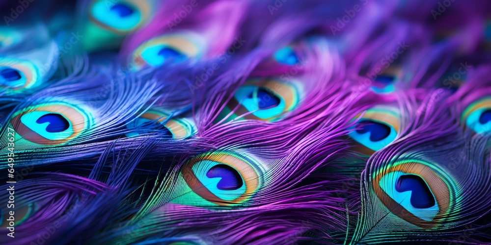 Obraz premium Close up of beautiful peacock feathers
