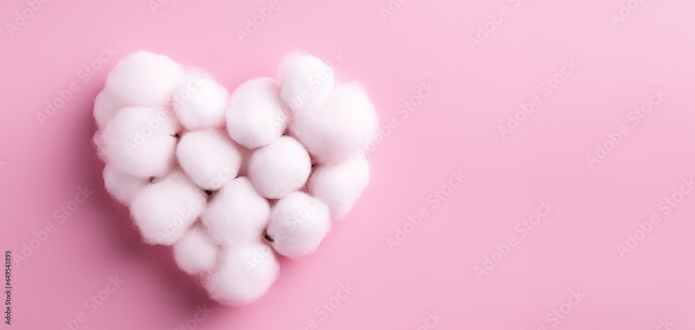 heart on isolated background, love and romance concept, Cotton heart on isolated background, love and romance concept, Cotton