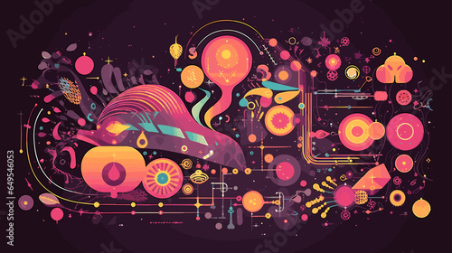 Concept vector illustration of LLM (Large Language Models).	
