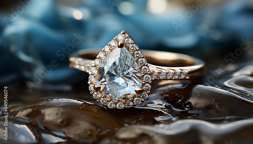 Shiny gold jewelry reflects love and elegance in weddings generated by AI