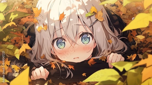 little girl in autumn
